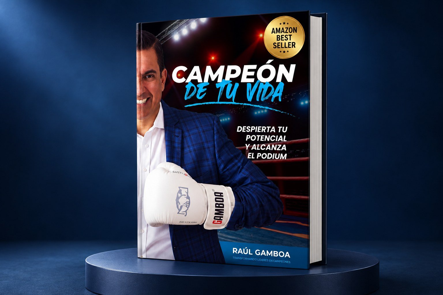 Visualización del libro Campeón de tu Vida con sello Amazon Best Seller integrado en la portada
